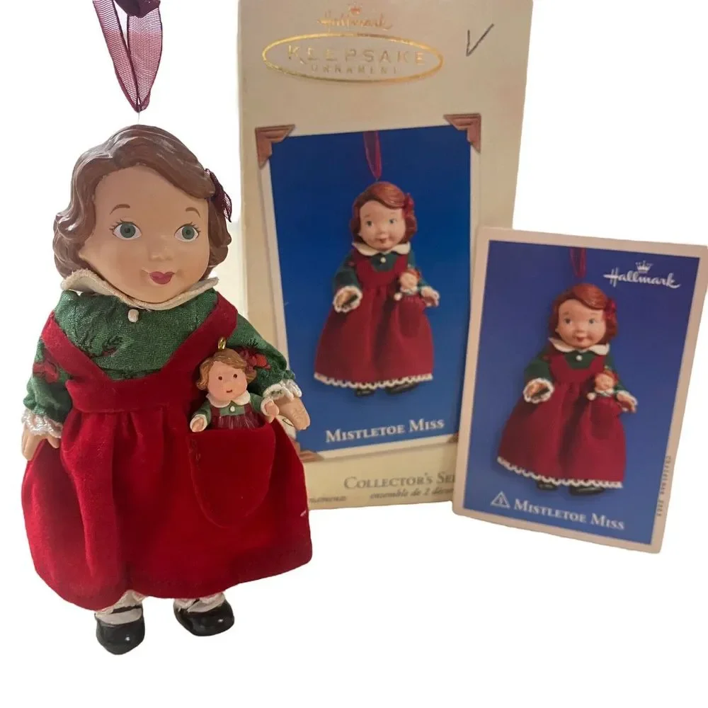 Hallmark Keepsake Ornament Mistletoe‎ Miss Collector's Series 2003 Red Dress
